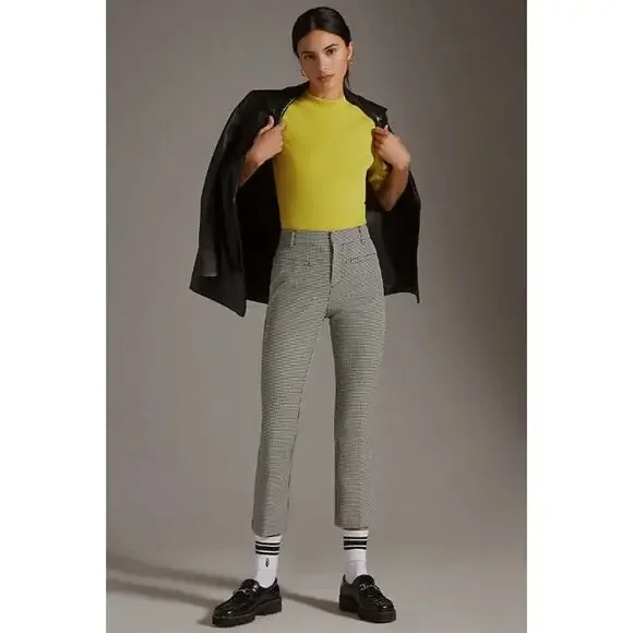 ANTHROPOLOGIE NWT The Essential Slim Pant in Black and White Houndstooth // 4 - Picture 15 of 15